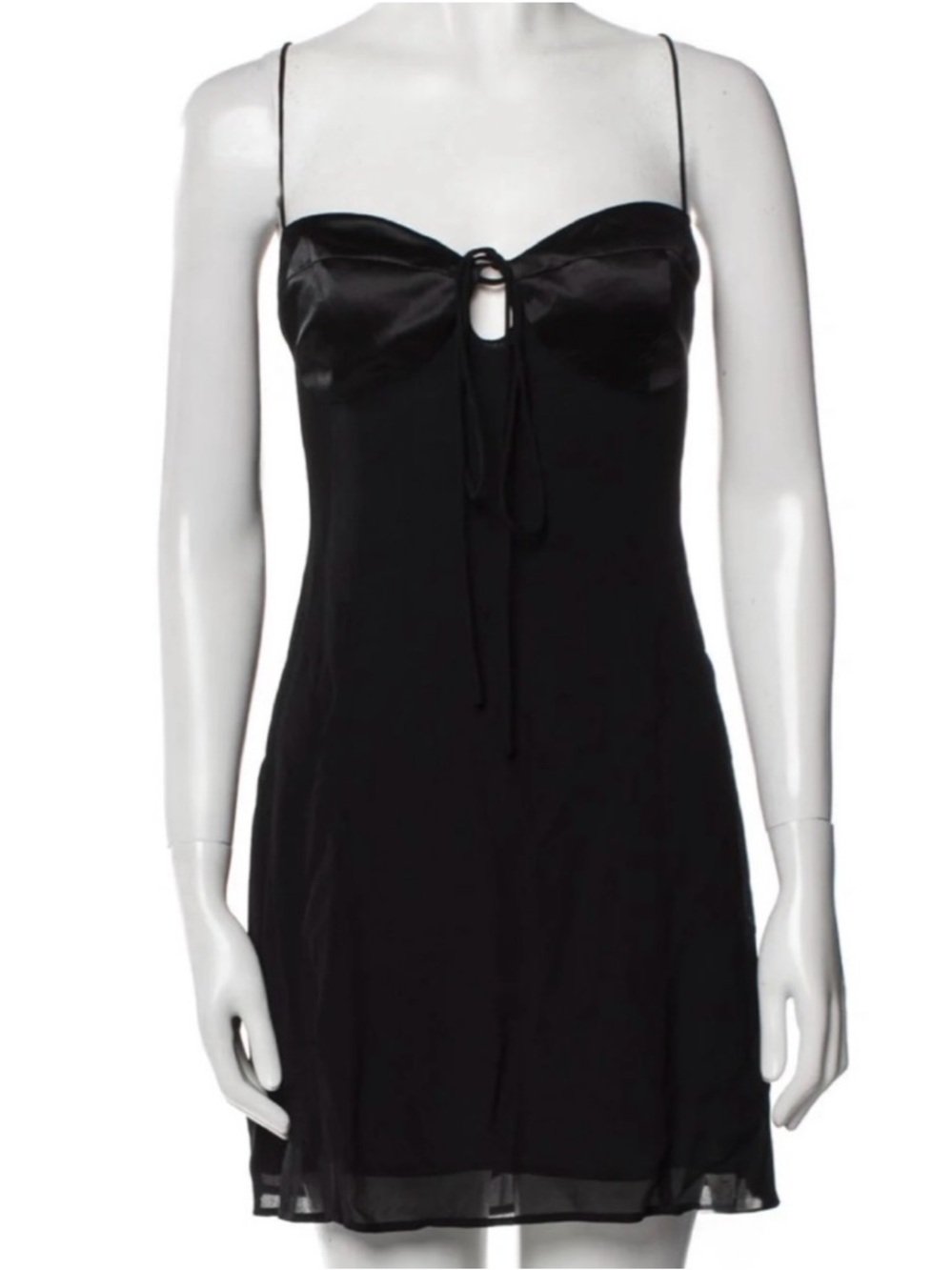 Reformation Black Tie-Front Dress